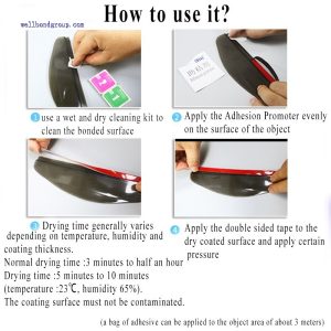 WBG Non-Woven Wipe Sachets Acrylic Double Side Tape Adhesion Promoter Primer