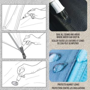 SEAM SEAL WATERPROOF REPAIR SEAMS ON NYLON AND SYNTHETIC FABRICS COLORLESS